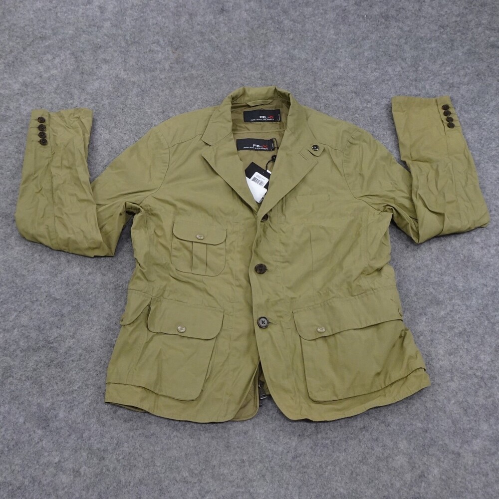 RLX Ralph Lauren 2 Piece Jacket Vest Womens Large Olive Green Khaki A
